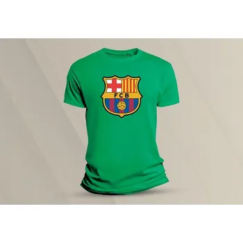 Dětské bavlněné tričko Barcelona. velikost 152 (12-13 let) Zelená