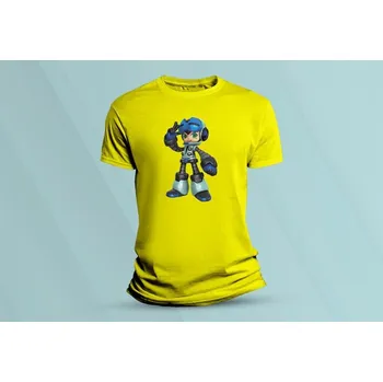 Dětská móda Dětské bavlněné tričko Mighty No. 9. Žlutá velikost 128 (7-8 let)