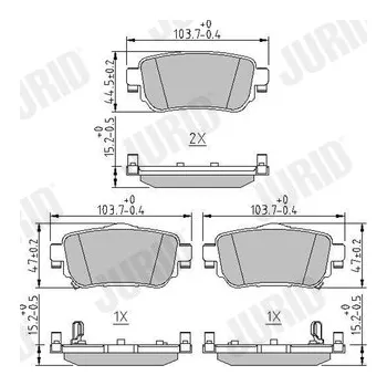 Brzdová destička Sada brzdových destiček, kotoučová brzda JURID 573658J