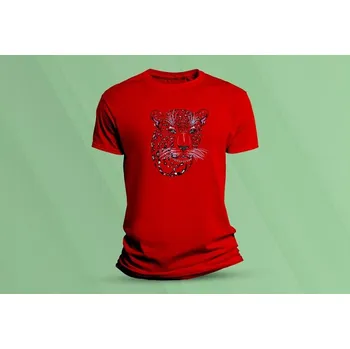 Dětské bavlněné tričko Tygr 8. Červená velikost 152 (12-13 let)