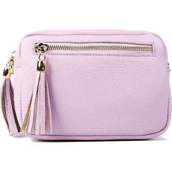 ITALSKÉ Dámské malé crossbody kožené kabelky Kleopatria fialové
