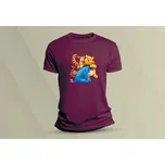 Dětské bavlněné tričko Medvídek Pů 5. velikost 104 Vínová