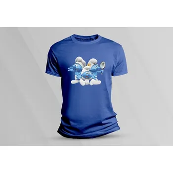 Dětské bavlněné tričko Šmoulové 3. Královsky modrá velikost M