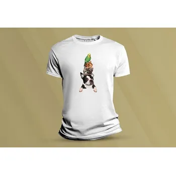 Chlapecké tričko Dětské bavlněné tričko Mazlíčci. Bílá velikost 104 (3-4 roky)