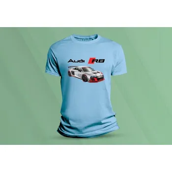 Chlapecké tričko Dětské bavlněné tričko Audi R8 GT. Nebesky modrá velikost 116