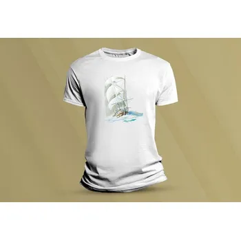 Dětské bavlněné tričko Plachetnice 2. Bílá velikost 116 (5-6 let)