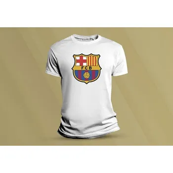 Dětské bavlněné tričko Barcelona. Bílá velikost 152 (12-13 let)