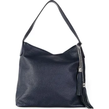 Kabelka ITALSKÉ Kožená kabelka přes rameno Italská modrá Fabiola