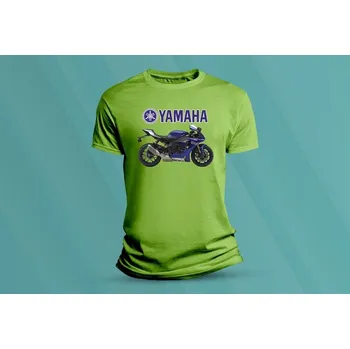 Dětské bavlněné tričko Yamaha R1 modrá. velikost M Lime