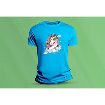 Chlapecké tričko Dětské bavlněné tričko Jednorožec. velikost 104 Azurová