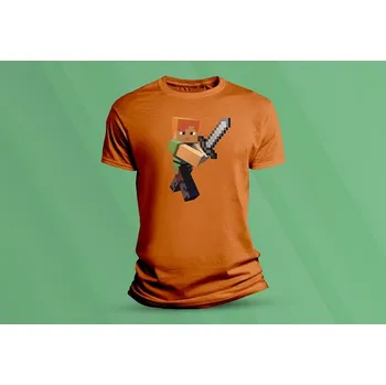 Chlapecké oblečení Dětské bavlněné tričko Alex Minecraft. velikost 116 (5-6 let) Oranžová