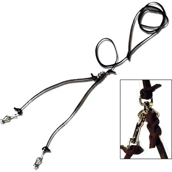 Vodítko pro psa Zubíček Vypouštěcí vodítko, pro 2 psy, z kulaté kůže Barva: Hnědá