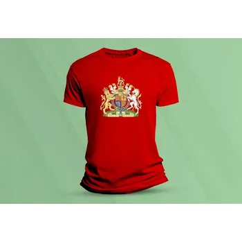 Dětské bavlněné tričko Státní znak Británie. Červená velikost 104 (3-4 roky)