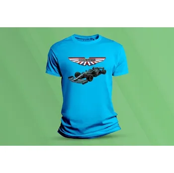 Chlapecké tričko Dětské bavlněné tričko Aston Martin AMR21. velikost 104 Azurová