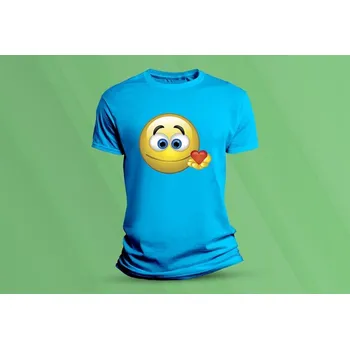 Chlapecké tričko Dětské bavlněné tričko Smajlík 3. velikost 104 Azurová
