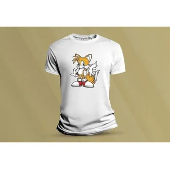 Dětské bavlněné tričko Sonic 5. Bílá velikost 116 (5-6 let)