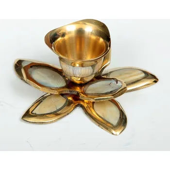 Svícen Svícen mosazný s perletí, růže - 3,50 cm