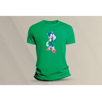 Chlapecké tričko Dětské bavlněné tričko Sonic 4. velikost 104 (3-4 roky) Zelená