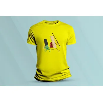 Dětská móda Dětské bavlněné tričko Pravítko a Guma. Žlutá velikost 104 (3-4 roky)