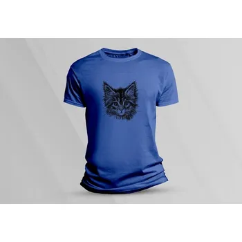 Dětské bavlněné tričko Kočička 6. Královsky modrá velikost 128 (7-8 let)