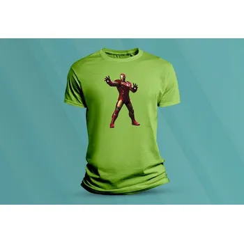 Dětské bavlněné tričko Iron Man 2. velikost M Lime