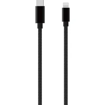 Datový kabel Opletený kabel USB-C - LIGHTNING 40W iPhone/iPad černá Délka: 1m