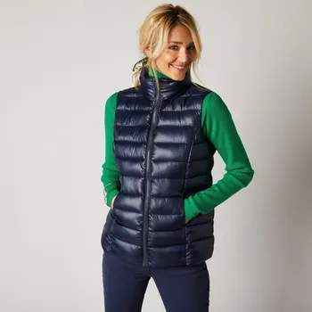 Dámská vesta Nepromokavá prošívaná vesta na zip námořnická modrá 42