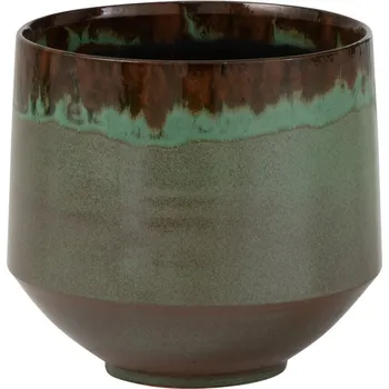 Květináč Zelený keramický květináč J-Line Alina 20 cm