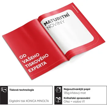 Kancelářský papír Maturitní noviny 40 170 g/m² křídový papír mat/lesk (celá brožura) 4 + 4 strany A4 na výšku