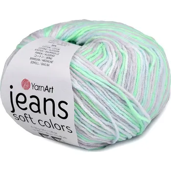 Příze Pletací příze Jeans Soft Color 50 g - 6 (6201) zelená sv.