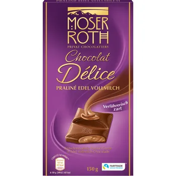 Cukrovinka MOSER ROTH Chocolat Délice PRALINKOVÝ KRÉM V MLÉČNÉ ČOKOLÁDĚ 150g