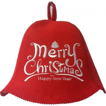 Natur Vánoční čepice do sauny z plsti červená