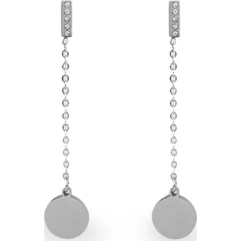 Náušnice Náušnice z nerezové oceli s broušenými kamínky, barva 1 stříbrná