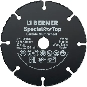 Řezný kotouč Berner karbidový řezný kotouč SPECIALline Top 115x22 mm 339280