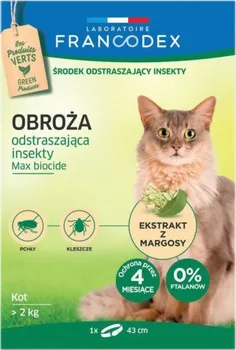 Antiparazitikum pro kočku FRANCODEX Flea and Tick Collar pro kočky 43 cm