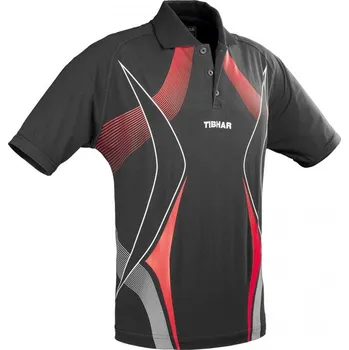 Pánské tričko TIBHAR - Race Cotton polokošile Barva: Černo-červená, Velikost: M