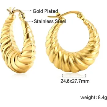 Náušnice Náušnice z nerezové oceli ve zlatém odstínu - 152G