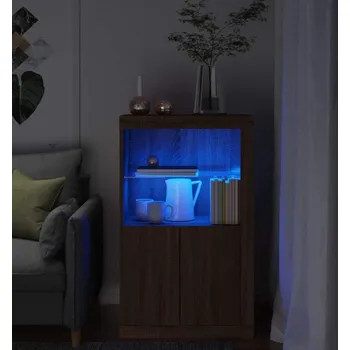 Komoda vidaXL Odkládací skříňka s LED osvětlením kompozitní dřevo [836624] Barva: hnědý dub