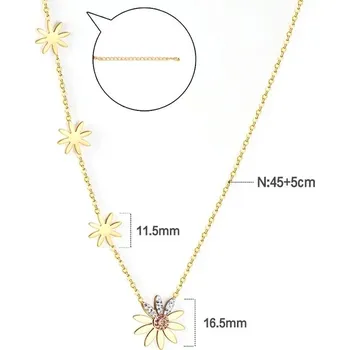 Náhrdelník Dámský náhrdelník s přívěskem - květinové zlato