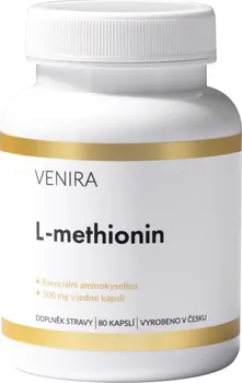 Aminokyselina VENIRA L-methionin 500 mg 80 cps.