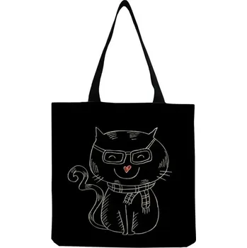 Dámská taška přes rameno s kočkou, plátěná - hm0819 Taška pro kočky