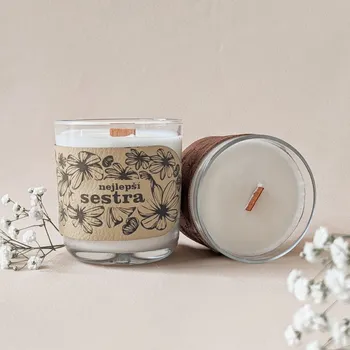 Svíčka Vonná svíčka - pro sestru Vůně svíčky: Bez vůně