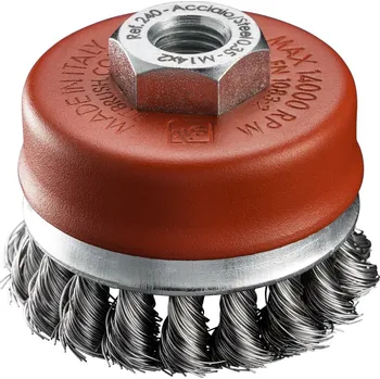 Brusný kartáč SIT Hrncový kartáč copánkový zpevněný - ocel (TU) Ocel 105 26 25 0,50 mm 8500 M14