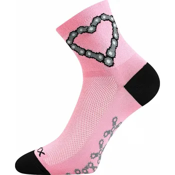 Dámské ponožky Dámské cyklistické ponožky růžové Ralf Srdce Fuski Boma