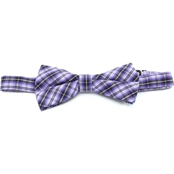 Obojek pro psa Vsepropejska Britain fialový károvaný motýlek pro psa | 21 - 42 cm Barva: Fialovo-černá