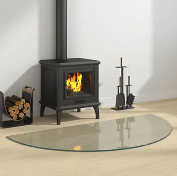 vidaXL Skleněná deska pod kamna půlkruhová 1 200 x 600 mm [324114]