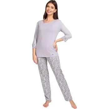 Dámské pyžamo Pleas Dámské pyžamo s 3/4 rukávem šedá 4XL (180737-200-050)