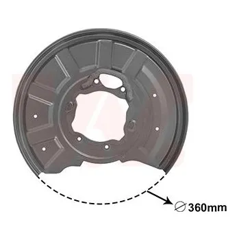 Brzdový kotouč Ochranný plech proti rozstřikování, brzdový kotouč VAN WEZEL 3044373