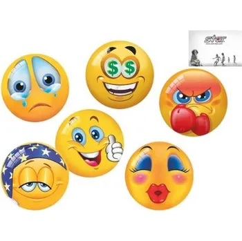 Míč 11cm s obličejem 6druhů 10m+