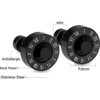 Náušnice Luxusní nerezové náušnice s kamínky - Šroubovací-361188